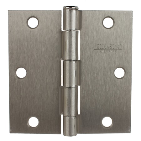 Gliderite Hardware 3-1/2 in. Satin Nickel Square Door Hinge - 3500-SN 3500-SN-1